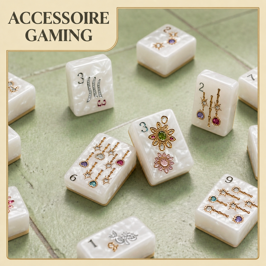American Mahjong Set – 160 Tiles | Elegant White & Gold Design | Floral Patterns, Symbols, Jokers | Premium Finish