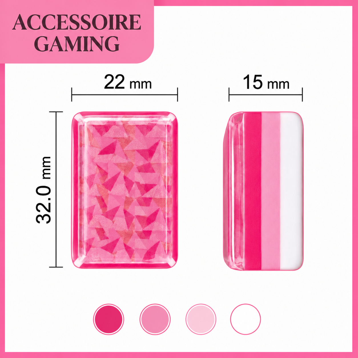 Pink American Mahjong Set | Premium Acrylic Tiles | Geometric Back Design | Kawaii & Gaming Style | Board Game Gift