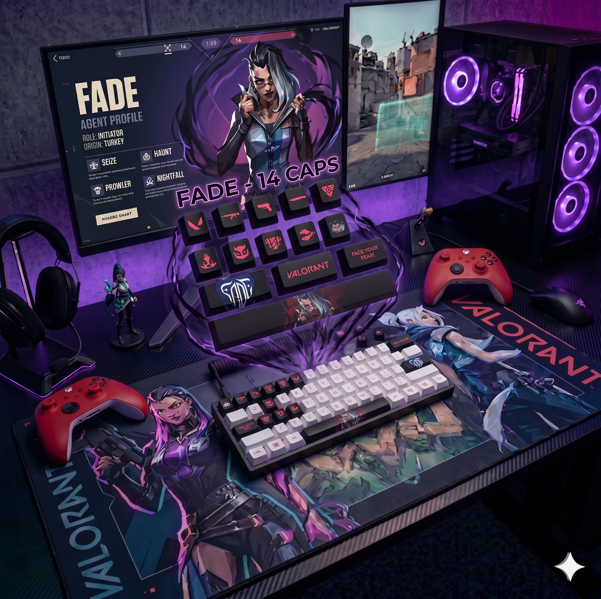 Fade Keycaps | Valorant Gaming Keyboard