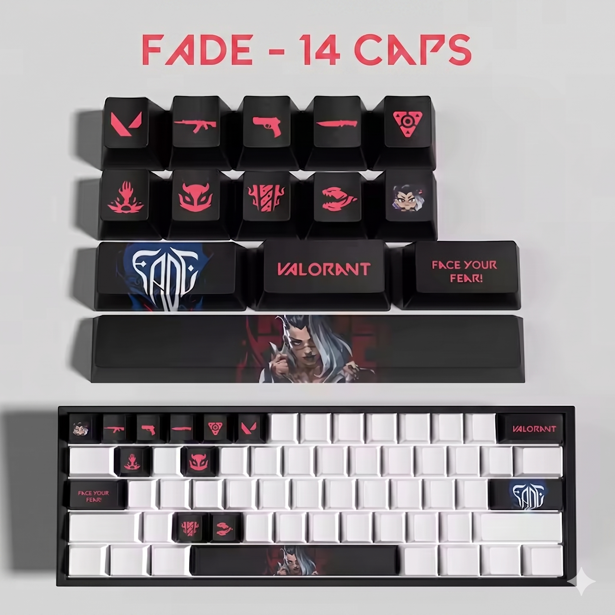 Fade Keycaps | Valorant Gaming Keyboard